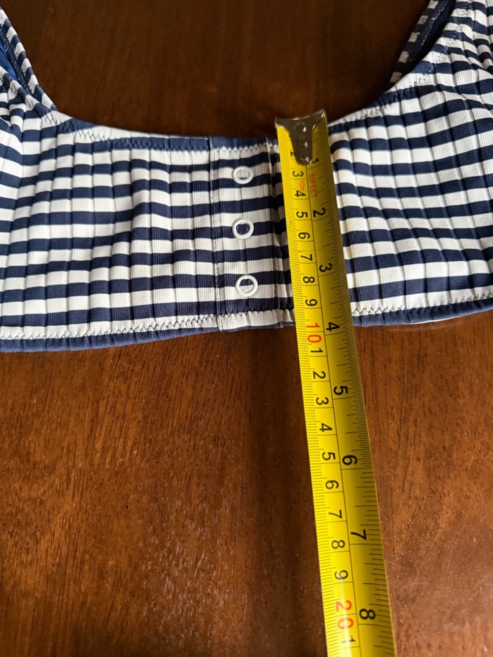 Solid & Striped Blue & White Ribbed The Elle Button Top & Bottom Set Size Small - Picture 4 of 7
